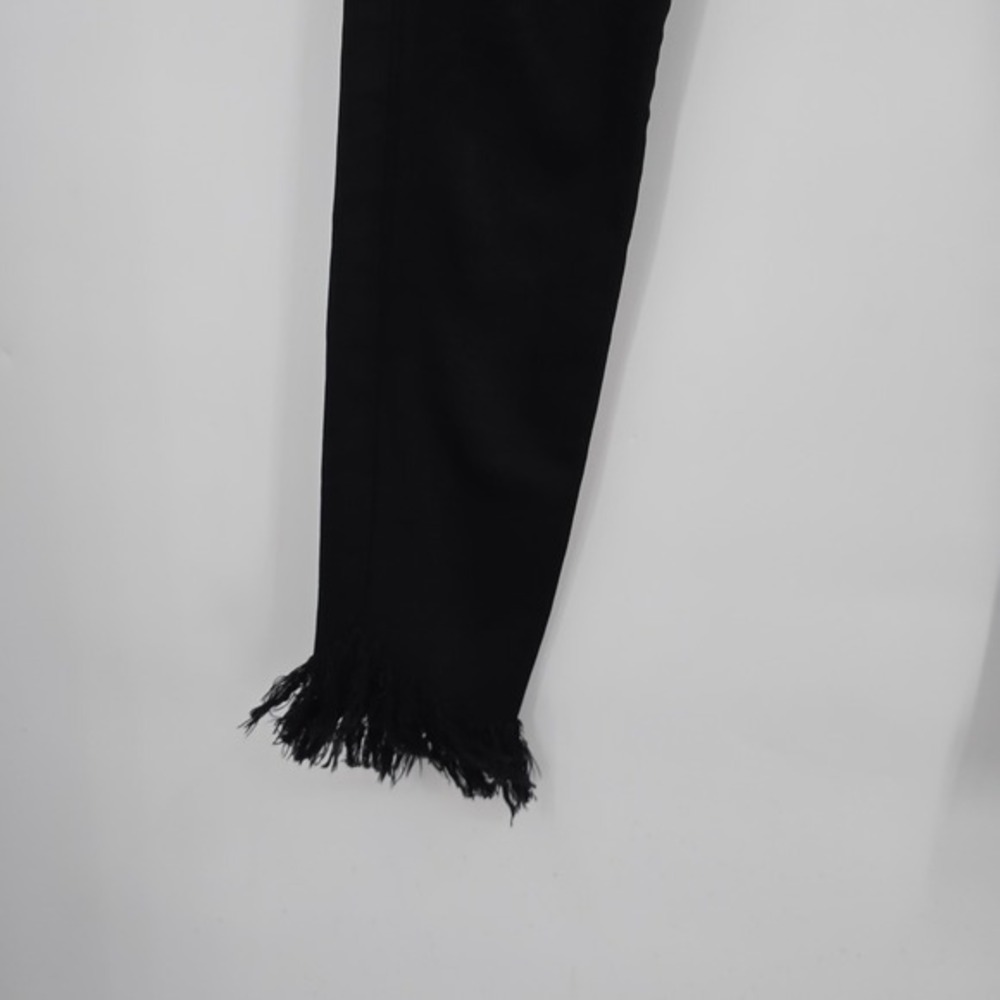 FRAME‎ Le High Skinny Jeans Black High Rise Frayed Hem Denim Size 25 - Picture 10 of 15